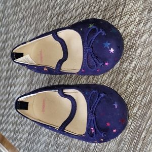 Size 7 Girls Gymboree Navy Blue With Stars Dress Shoes